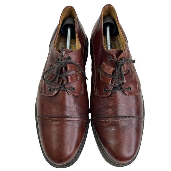 Bacco Bucci Mens Brown Leather Oxford Made In Italy Shoe Size 10 Business Preppy